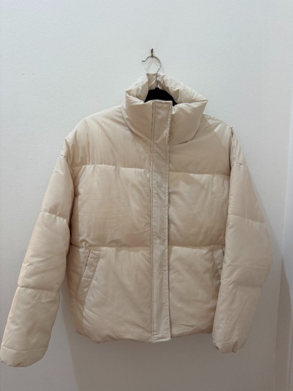 XS Cream Puffer Coat - Brand New